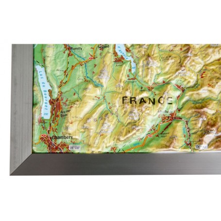 Georelief Grote 3D reliëfkaart van Zwitserland in aluminium frame (in het Duits) (44622)