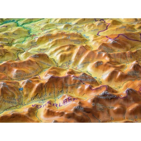 Georelief Regional map Allgäu Bodensee Lake Constance 3D Relief map (77 x 57 cm) (in German) (58037)