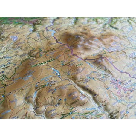 Georelief Harz 3D relief map (77 x 57 cm) (in German) (80206)