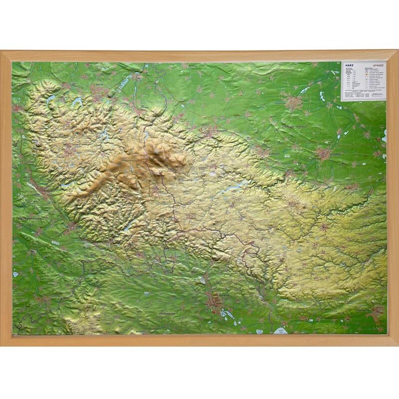 Georelief Harz 3D relief map (77 x 57 cm) (in German) (80207)