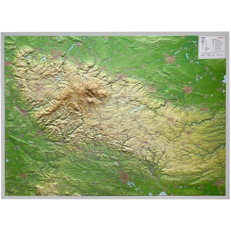 Georelief Harz 3D relief map (77 x 57 cm) (in German) (80208)