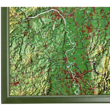 Georelief Large 3D relief map of Hesse (in German) (44636)