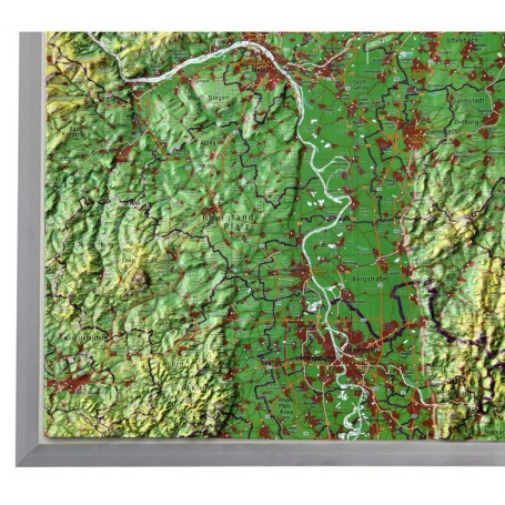 Georelief Large 3D relief map of Hesse (in German) (44637)