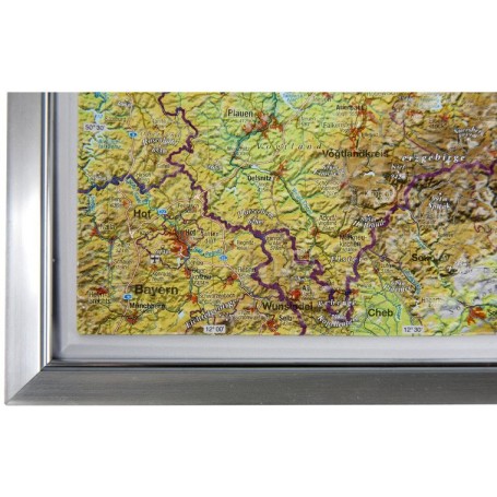铝框萨克森大型3D地形图（德文）(44632)