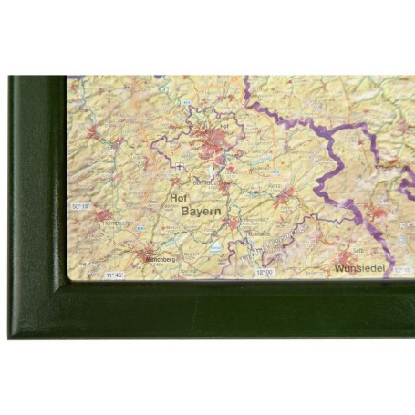 Georelief Large 3D relief map of Saxony, in wooden frame (in German) (44631)