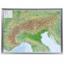 Alüminyum çerçevede Alp Dağları'nın Georelief Büyük 3D kabartma haritası (Almanca) (44607)