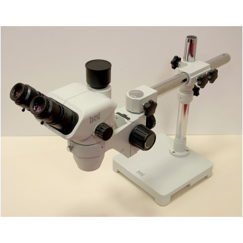 Hund Wiloskop stereo microscope - F Zoom with ST base - S, trinocular (44382)