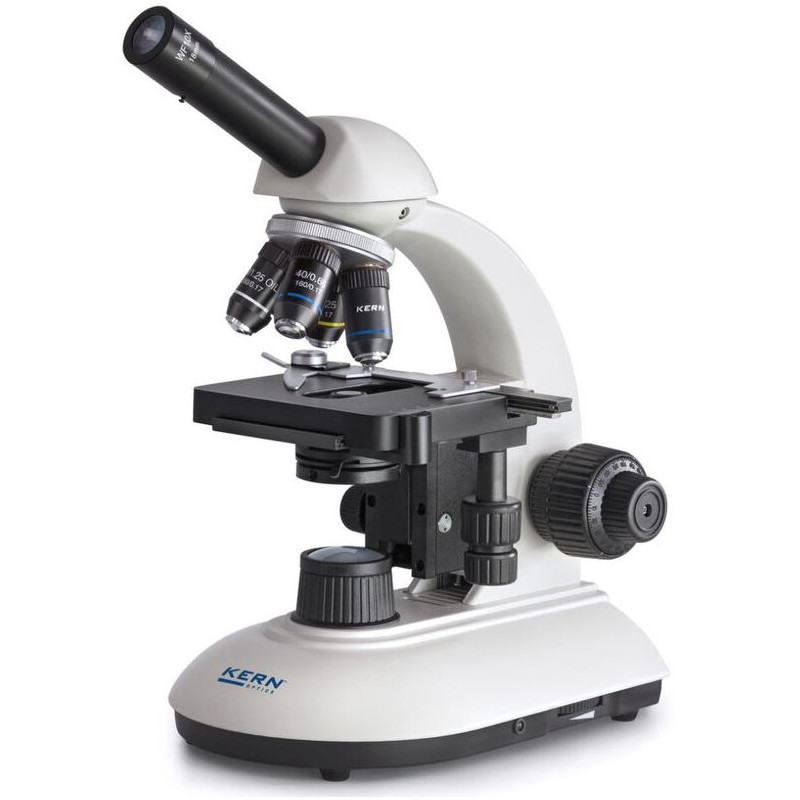 Kern Microscope Mono Achromat 4/10/40/100, WF10x18, 3W LED, OBE 111 (66318)
