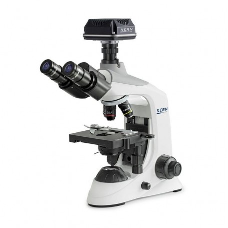 Conjuntos de microscopios digitales Kern, OBE 134C825, HF, condensador Abbe 1.25, fijo, USB 2.0, 40x-1000x, DIN, Dl, LED de 3W, 