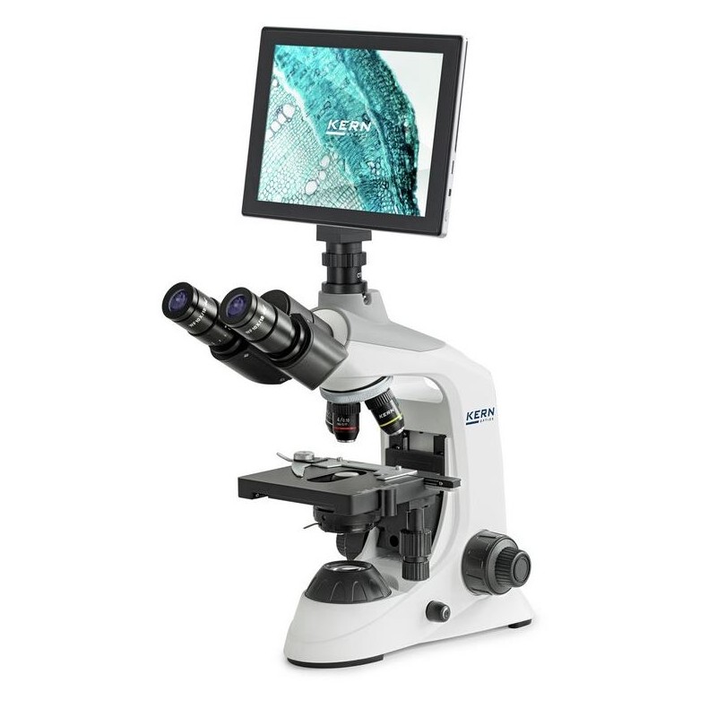 Kern Microscope Digital set, OBE 124T241, HF, 1.25 Abbe Condensor, fixed, USB 2.0, 40-400x, Dl, 3W LED, 5 MP, Tablet (83004)