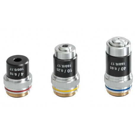 ケルン顕微鏡 モノアクロマート 4/10/40、WF10x18、0.5W LED、充電式、OBS 103 (66373)
