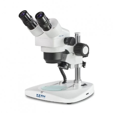 Microscope stéréo zoom Kern OZL 445, Greenough, colonne, bino, 0.75-3.6x,10x/21, LED 0.35W (66625)