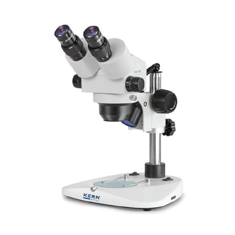 Microscópio estereoscópico Kern OZL 451, Greenough, Coluna, bino, 0.75-5.0x, 10x/23, 10W Hal (66626)
