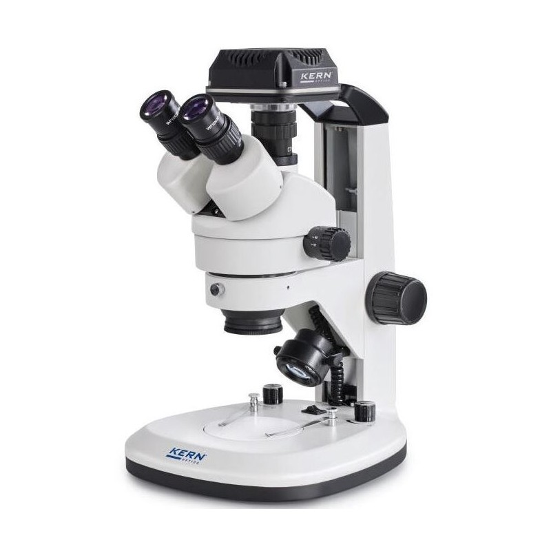 Kern Microscope OZL 468C825, Greenough, Gear rack, 7-45x, 10x/20, Reflected light 3W LED, Camera 5MP, USB 2.0 (66641)