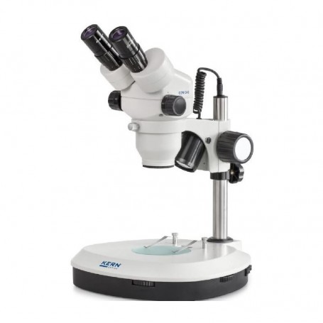 Kern Stereo zoom mikroskop OZM 544, trino, 7-45x, HSWF10x23, påfallende-gjennomlysning, 3W LED (66649)