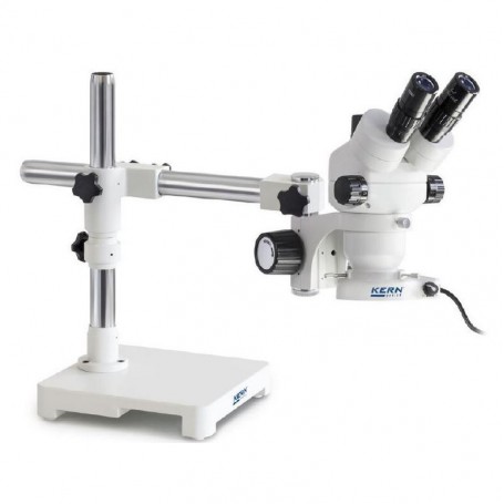 Kern Stereo zoom mikroskop OZM 902, bino, 7x-45x, HSWF, stativ, enkel arm med bordplate, ringlys LED 4,5 W (66654)