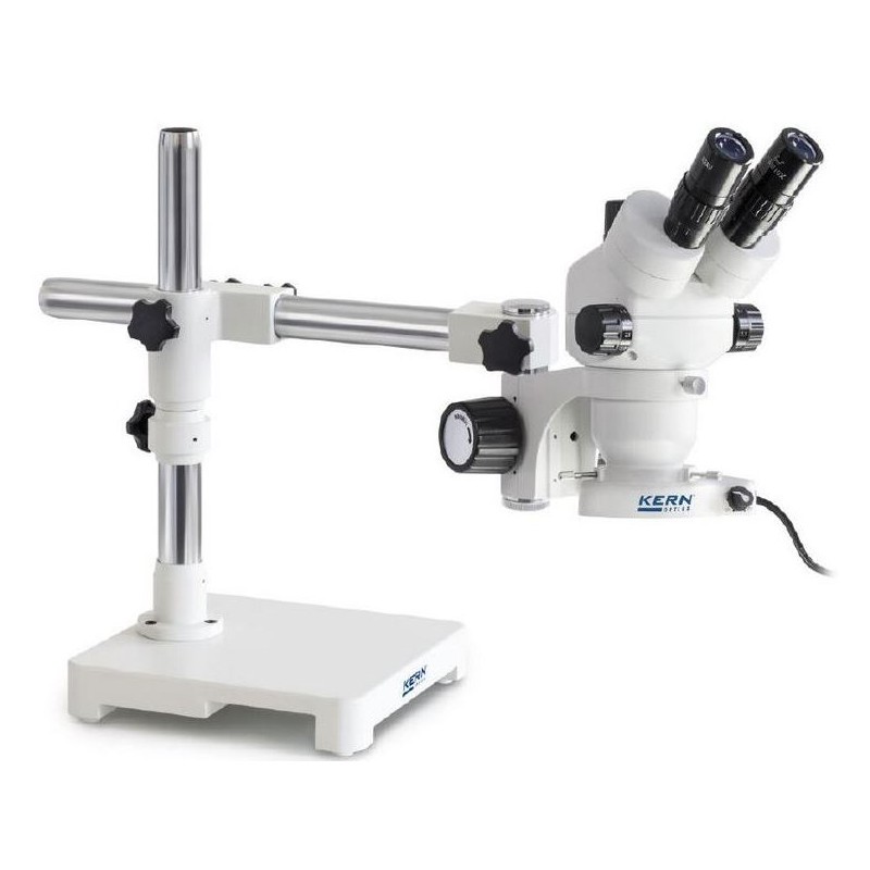 Kern Stereo OZM 903, trino, 7x-45x, HSWF10x23mm, Tripod, single arm (430 mm x 385 mm) w. table top,ring light LED 4.5W (66656)