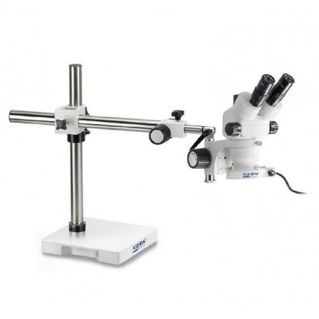 Kern Stereo zoom OZM 912, bino, 7x-45x, HSWF 10x23 mm, stativ, jednostruka ruka (430 mm x 385 mm) s gornjom pločom, prstenasto s
