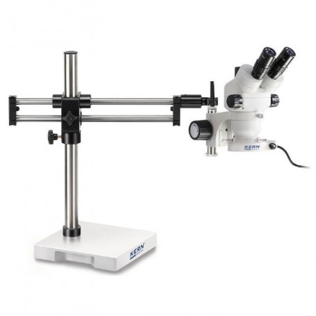 Kern Stereo zoom OZM 932, bino, 7-45x, HSWF 10x23 mm, Statief met dubbele arm, 430x480mm, met tafelblad, ringverlichting LED 4,5