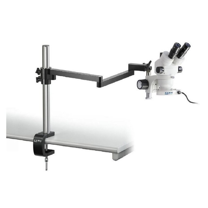 Kern Stereo zoom microscope OZM 952, bino, 7-45x , HSWF 10x23 mm, Tripod, table clamp, ring light LED 4.5W (66670)