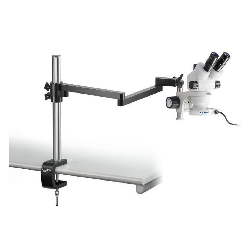 Kern Stereo zoom microscope OZM 953, trino, 7-45x, HSWF 10x23 mm, Industriel stand table clamp, ring light LED, 4.5W (66672)