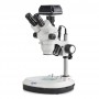 Микроскоп Kern OZM544C825, тринокулярный, увеличение 7-45x, окуляры HWF 10x23, падающий/проходящий свет, светодиод 3W, камера, C