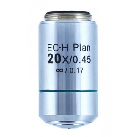 Objetiva Motic CCIS plano acromático. EC-H PL 20x/0.45 (WD 0.9mm) (45909)