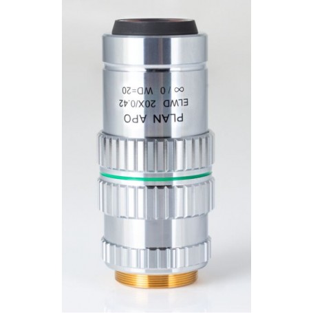 मोटिक प्लान अपोक्रोमैटिक। ऑब्जेक्टिव PA ELWD 20X/0.420 (wd 20mm) पारफोकलिटी सुधार (67682)