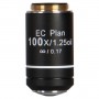เลนส์วัตถุ Motic EC PL, CCIS, แผน, achro, 100x/1.2, S, น้ำมัน w.d. 0.15mm (57147)