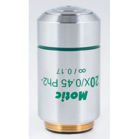 Motic CCIS planachromatic phase-contrast objective, neg EC-H PLPH 20X / 0:45 (WD 0.9mm) (45915)