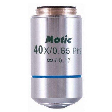 मोटिक CCIS योजना अक्रोमैटिक EC-H PLPH 40X/0.65 पॉजिटिव फेज ऑब्जेक्टिव (स्प्रंग) (AA 0.5mm) (45349)