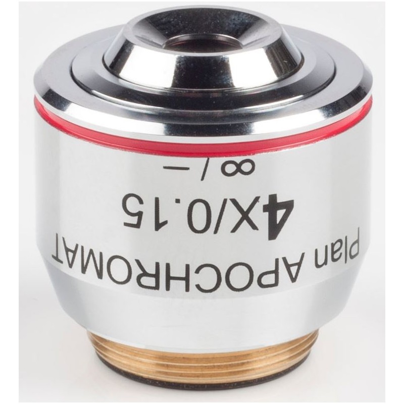 모틱 대물렌즈 4X / 0.15, 작동 거리 20mm, CCIS, PL APO, 평면, 아포크로매틱, 무한대, (BA410E) (53590)
