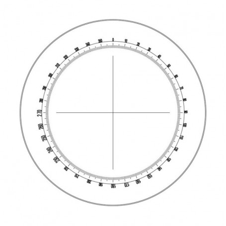 Motic 测微目镜 WF10X/23mm，360º 量角器，带有 30º 刻度和十字线 (57387)