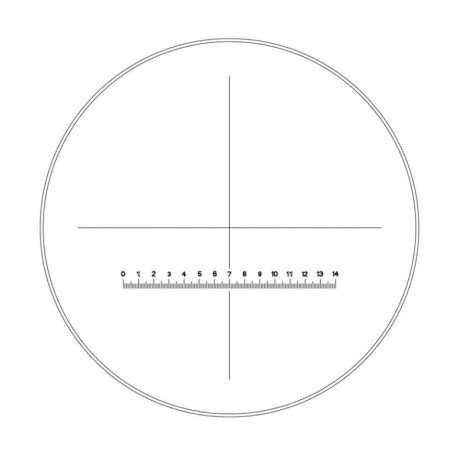 เลนส์ตาวัด Motic WF10X/23mm, สเกล (14mm ใน 140 ส่วน) และเส้นไขว้ (57372)