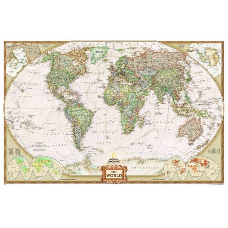 国家地理古董世界地图，政治，非常大格式 英文 (16228)