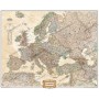 Carte antique en trois sections de l'Europe par National Geographic en anglais (24941)