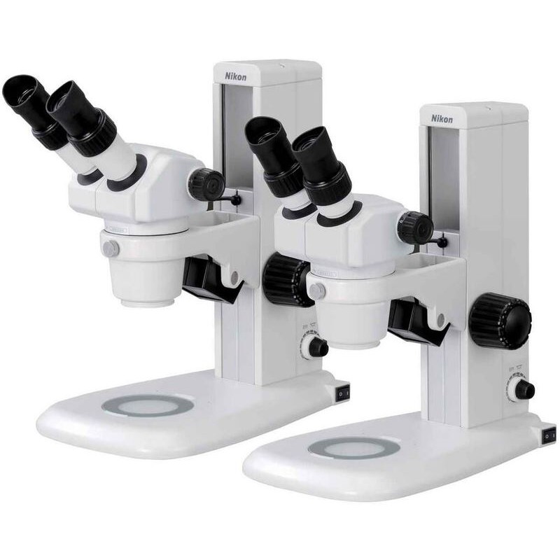ميكروسكوب نايكون ستيريو زووم SMZ445، ثنائي العين، 0.8x-3.5x، 45°، FN21، W.D.100mm، ضوء منقول، LED (65644)