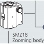 ニコン SMZ18、マニュアル、平行光学系、アクロマート、ズームヘッド、双眼、7.5-135x、クリックストップ、比率18:1、15° (65449)