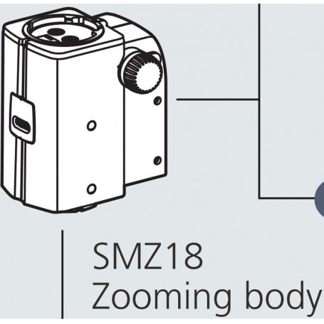 নিকন SMZ18, ম্যানুয়াল, প্যারালাল অপটিক্স, অ্যাক্রোম্যাটিক, জুম হেড, বিনো, ৭.৫-১৩৫x, ক্লিক স্টপ, অনুপাত ১৮:১, ১৫° (৬৫৪৪৯)