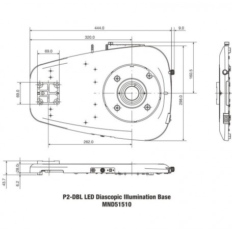 ستون استند نیکون P2-DBL LED با پایه ساده برای نور عبوری (65476)