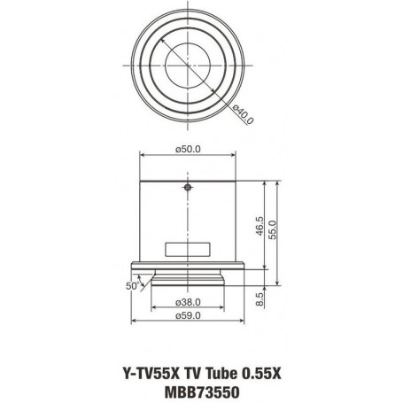 Nikon Camera adaptor Y-TV55 TV intermediate tube for C-0.55x (64904)