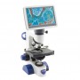 Microscópio Optika B-62V, Ecrã, 7 polegadas, DIN, acromático, 40-400x, LED, 1W, Mesa cruzada, Condensador Abbe (75684)