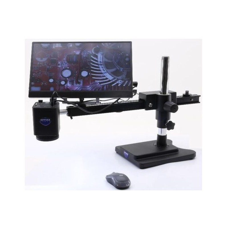 Optika 显微镜 IS-4K2，变焦光学 1x-18x，自动对焦，8 MP，4K 超高清，悬臂支架，15.6" 屏幕 (83169)