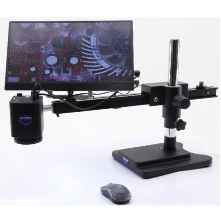Optika Microscope IS-4K2, zoom opt. 1x-18x, autofocus, 8 MP, 4K Ultra HD, overhanging stand, 15.6" screen (83169)