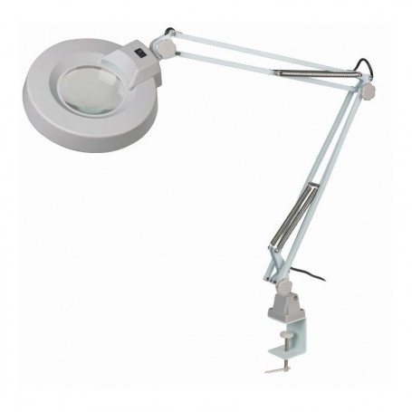 Schweizer Magnifying lamp scissor arm table clamp, 2x/Ø125mm, biconvex, 22W (60031)