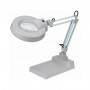 Đèn kính lúp Schweizer với tay đòn kéo dạng kéo, đế bàn, độ phóng đại 2x/Ø125mm, thấu kính lồi kép, 22W (60030)