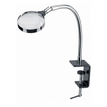 Loupe sur pied Schweizer avec pince de table, 2,5x/Ø90mm, biconvexe (60024)