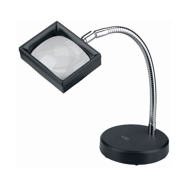 Kính lúp Schweizer Giá đỡ kính lúp Chất liệu tổng hợp đế bàn, 3x/100x75mm, phi cầu (60025)