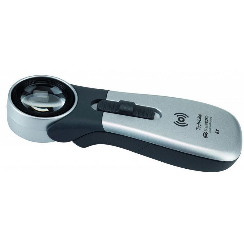 זכוכית מגדלת Schweizer Tech-Line אינדוקציה, 4500K, הגדלה פי 4, קוטר 55 מ"מ, אספרית (59809)
