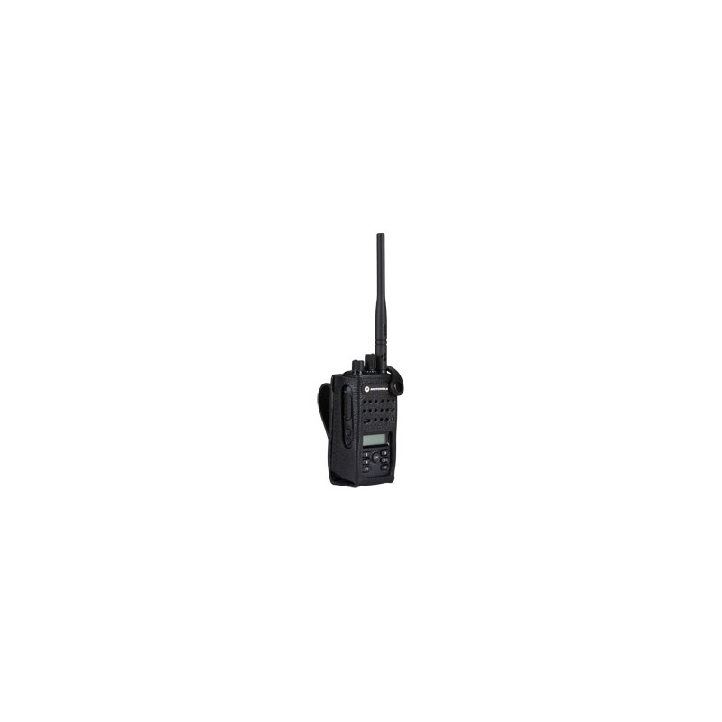 PMLN5863A Motorola Hard Leather Carry Case with 3-inch Fixed Belt Loop for Display Radio